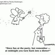 Cartoons About Dieting, Cartoons About Losing Weight: nutrition, weight loss diet, fad diets, diet and exercise cartoons, thinner, calories, burning calories, low-calorie, Thin Lines, dieting tips, diet advice, diet doctors, diet humor, healthy eating, lose weight, obese, cartoons about obesity, unhealthy eating, diet plans, food, eating, eating less, Fairy Godmother, Cinderella, appetizers, party snacking, party foods.