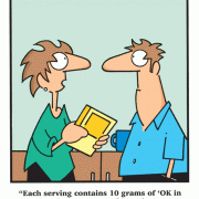 Each serving contains 10 grams of 'OK in moderation', 5 grams of 'Not the worst thing you could eat' and 15 grams of 'It probably won't kill you'.